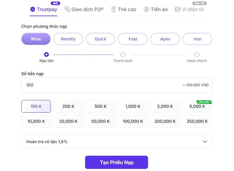 Hướng Dẫn Nạp Tiền Bin88 Chuẩn Xác Để Khởi Đầu Hành Trình Cá Cược Bùng Nổ